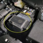 Hyundai Santa Cruz battery terminals with labels