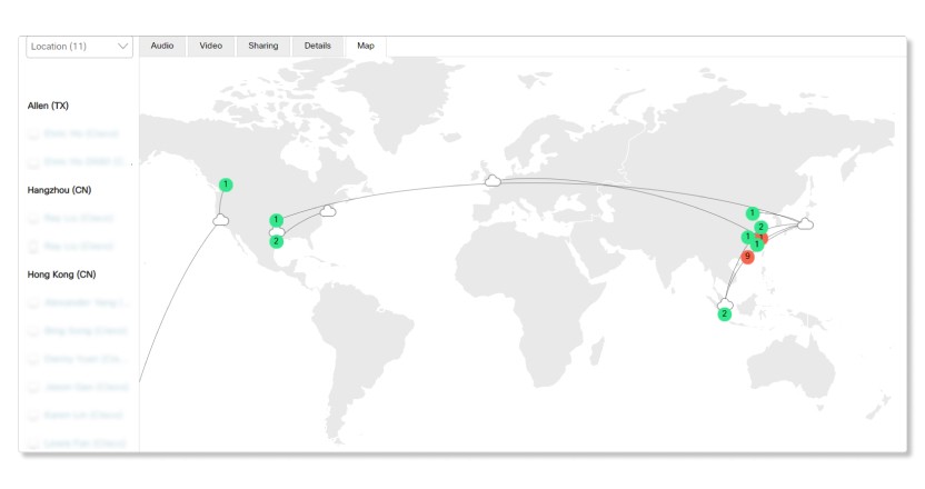 Map View Gives You A Visualization Of The Locations That Participants Joined The Meeting From