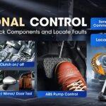 Mechanic using Autel MaxiCOM MK808S for bidirectional control diagnostics