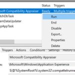 Running the Microsoft Compatibility Appraiser in Task Scheduler.