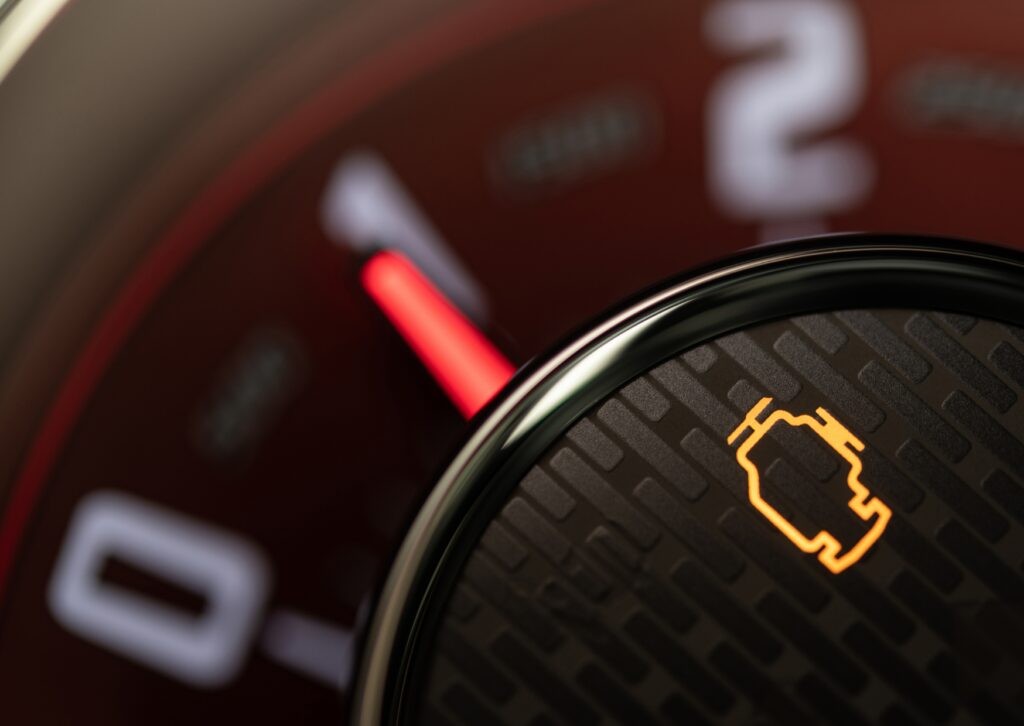 check engine light on dashboard