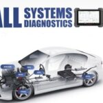 automotive technician using diagnostic tool to inspect car engine