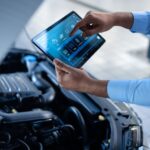 OBD2 scanner in use