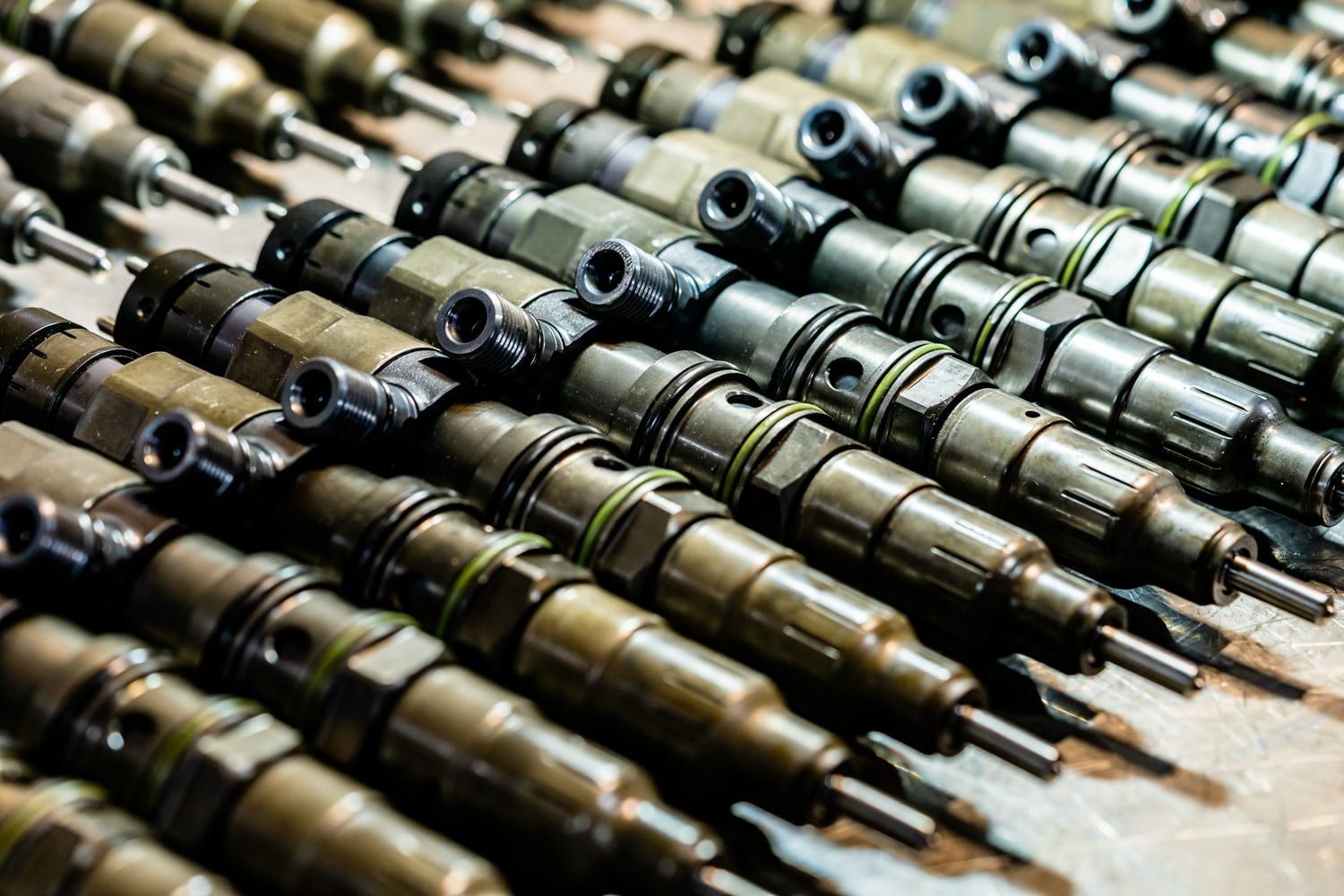 Fuel Injectors Lined Up