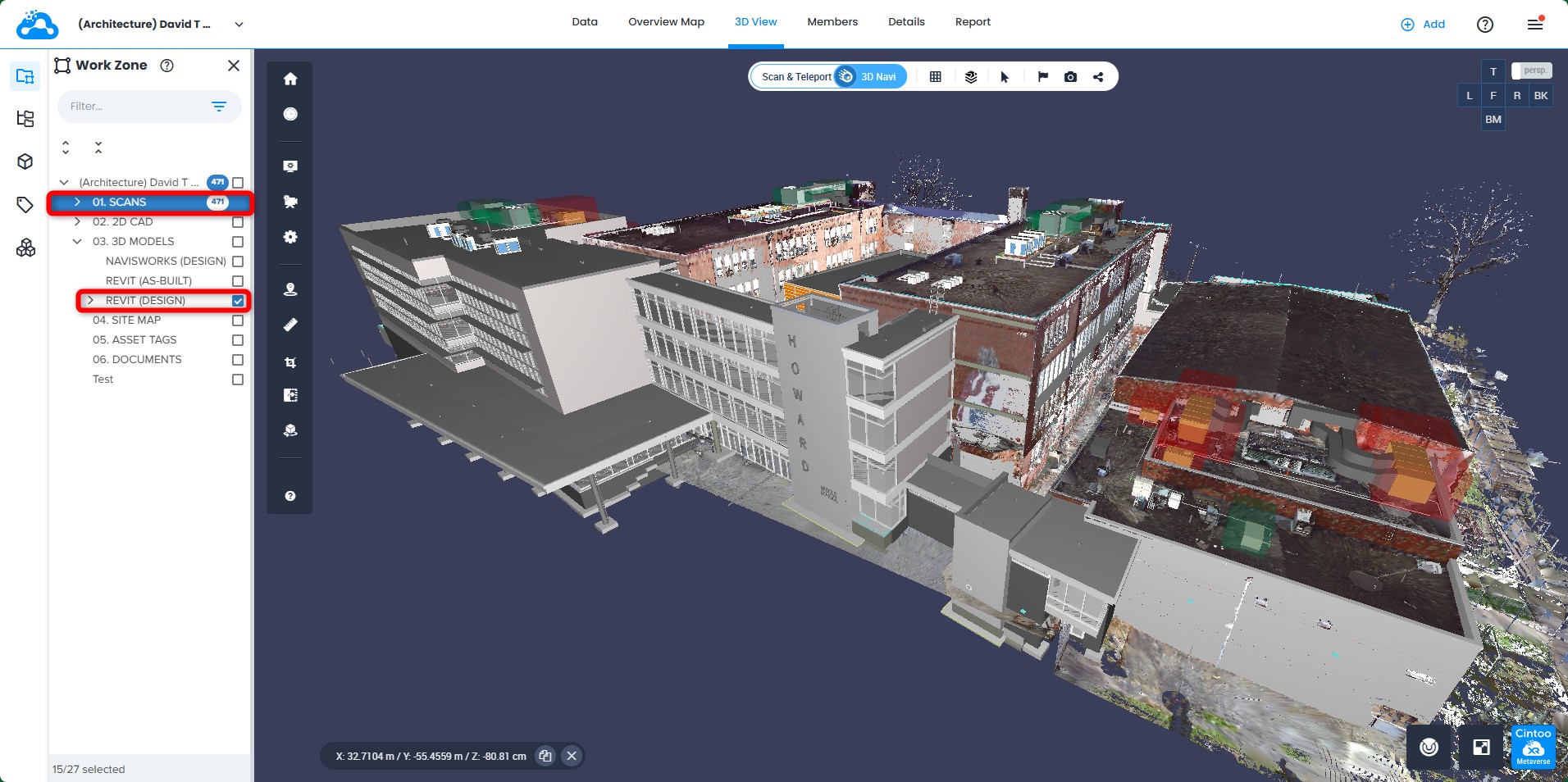 Selecting Work Zones for Scan Comparison