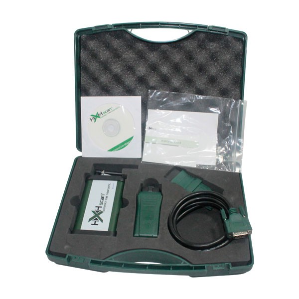 HxH Scan Bluetooth Compact Car Diagnostic Tool displayed on a car dashboard