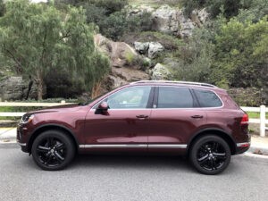 The modified 2017 VW Touareg showing exterior accessories