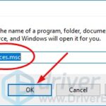 Opening the Services window in Windows by typing services.msc into the Run dialog