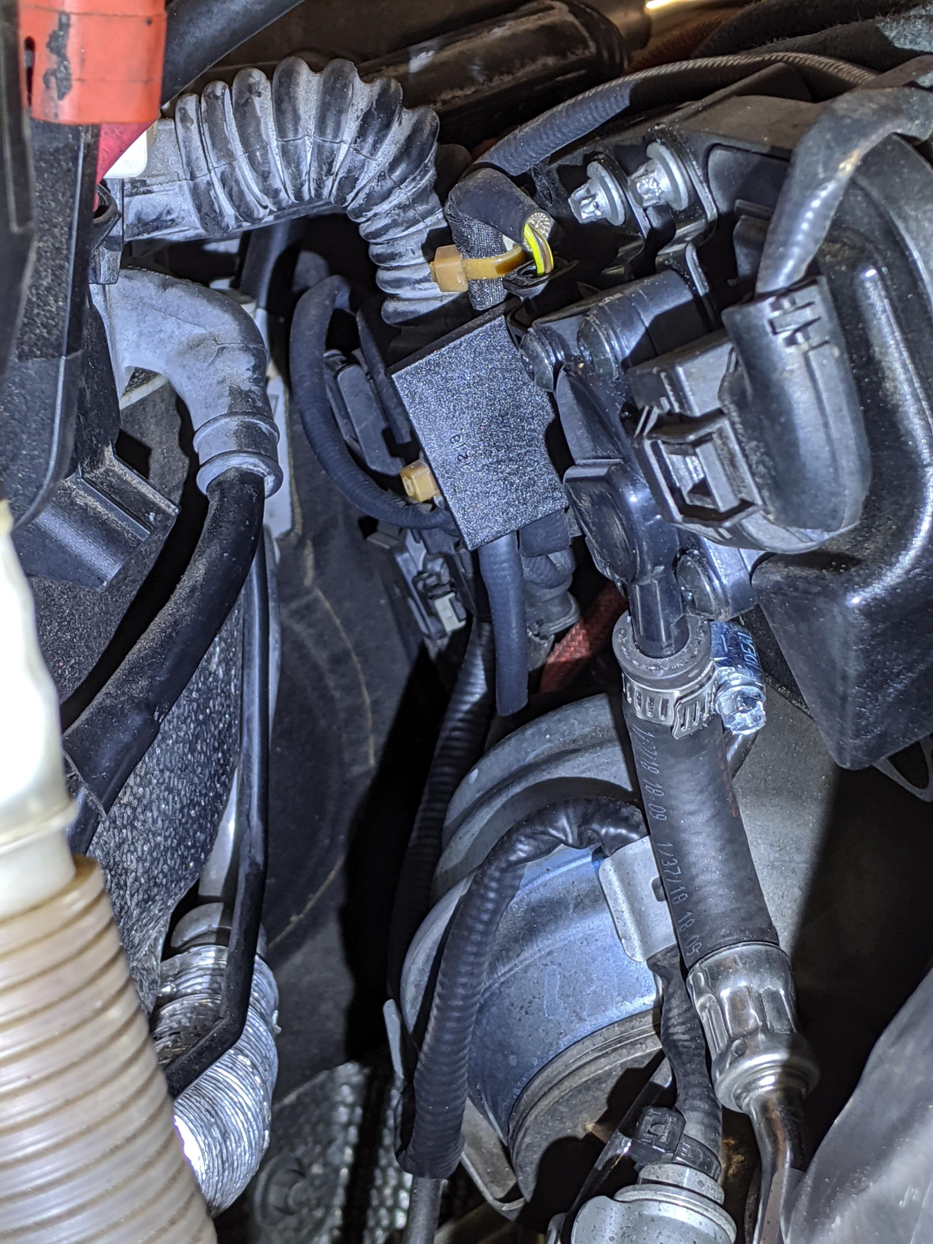 Close up of the DPF Pressure Sensor
