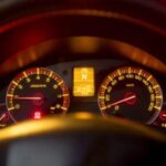 Speedometer indicating vehicle speed