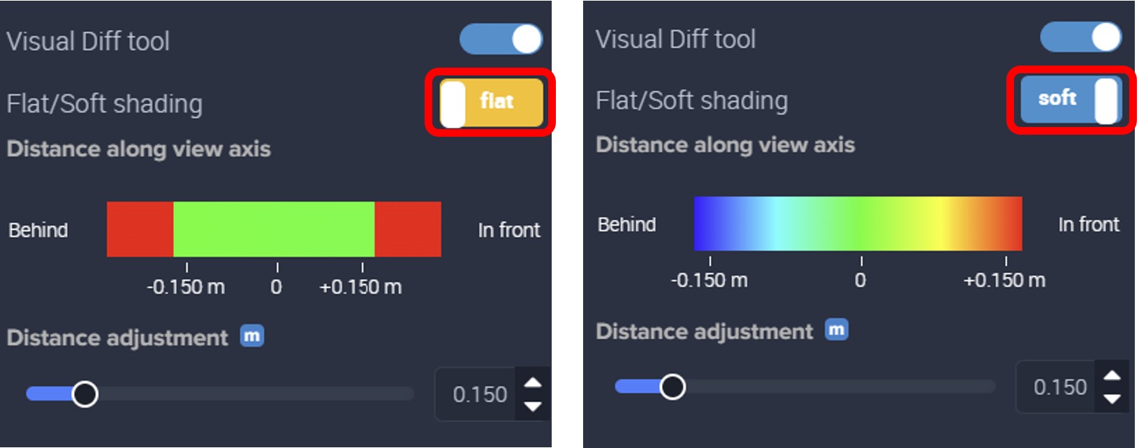 Selecting Shading Mode in Scan Tool Comparison