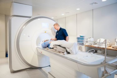 MRI scanner at a diagnostic center, showing advanced medical imaging technology