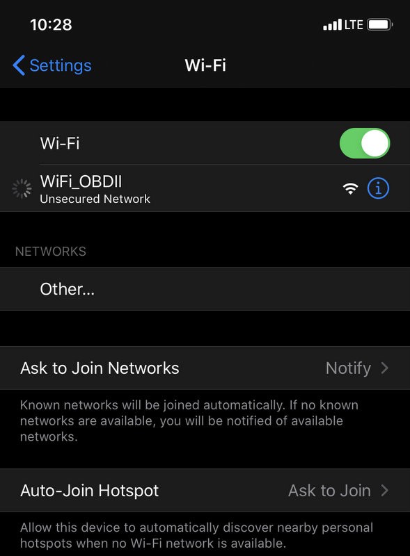 OBD2 Scanner Connection