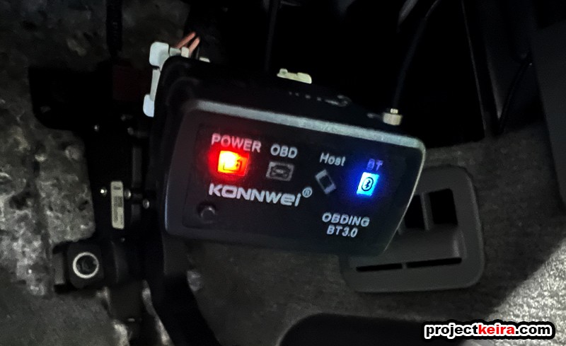 OBD2 scanner connected to a car